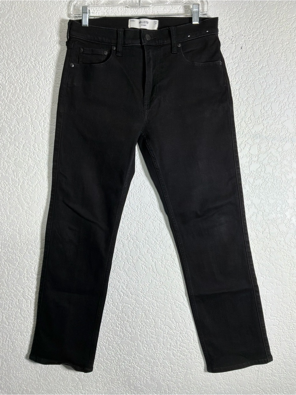 Hollister Men's Black Straight-Leg Jeans - 30 X 30 Classic Casual Wear